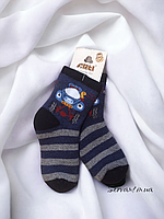 Детские махровые носки на мальчика Машинки цвет синий Arti Турция размер 18-21.