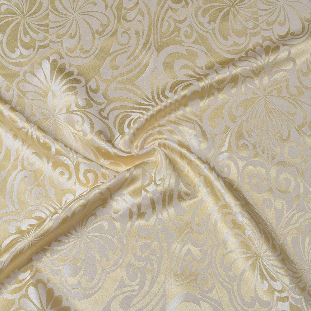 Атлас жакард 2-х-стор. для штор завитки густі модерн лимонний, ш.280