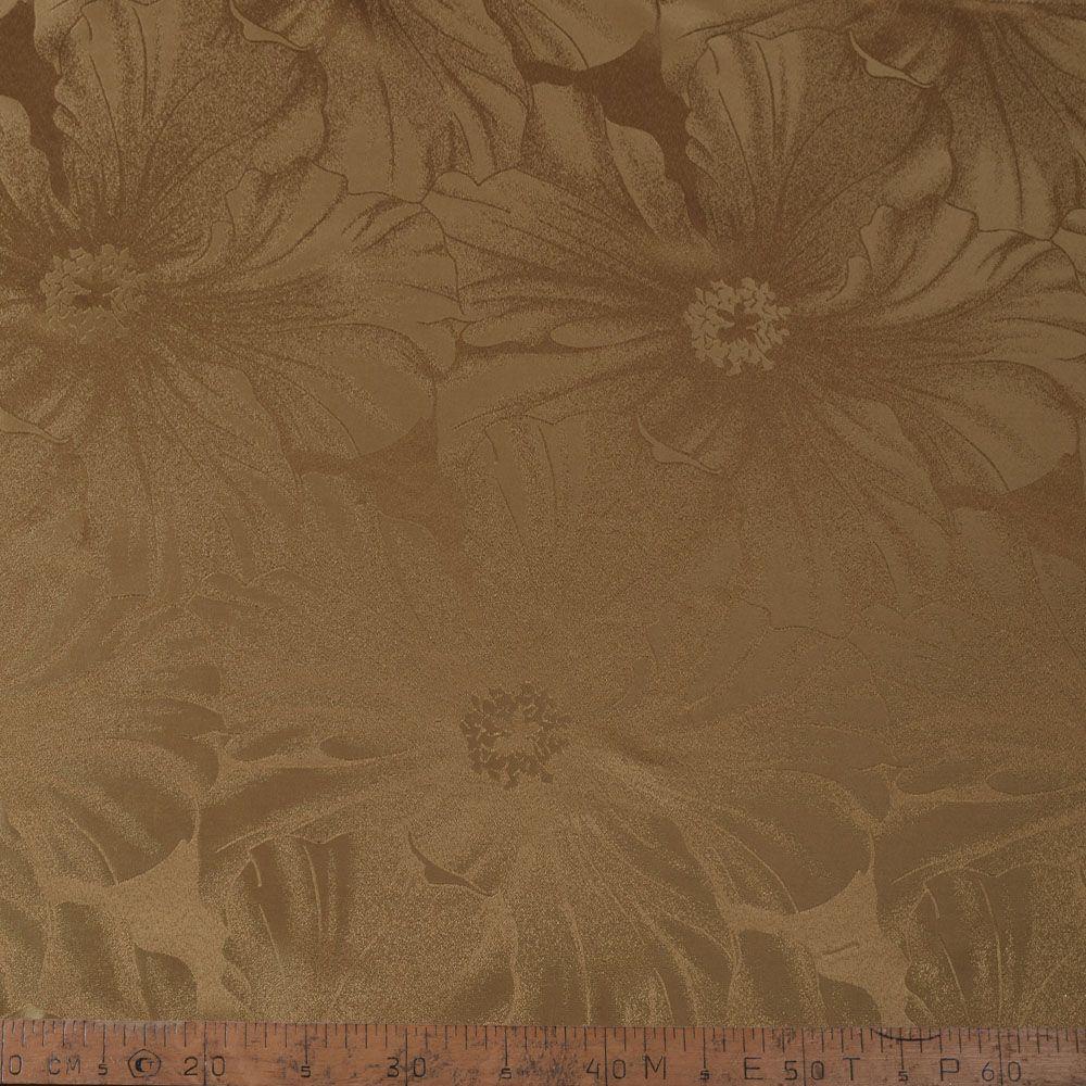 Атлас жакард 2-х-стор. для штор квітка великий гірчично-золотистий, ш.280