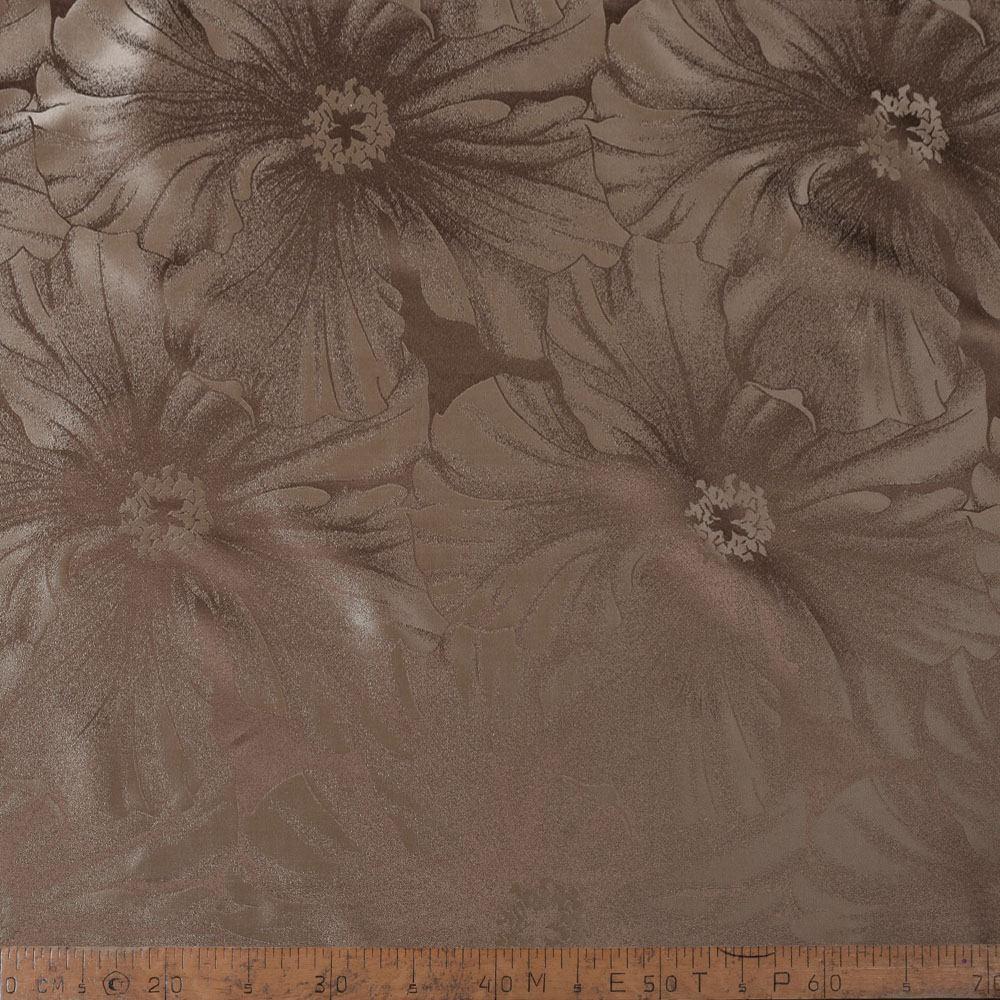 Атлас жакард 2-х-стор. для штор квітка великий коричневий світлий, ш.280