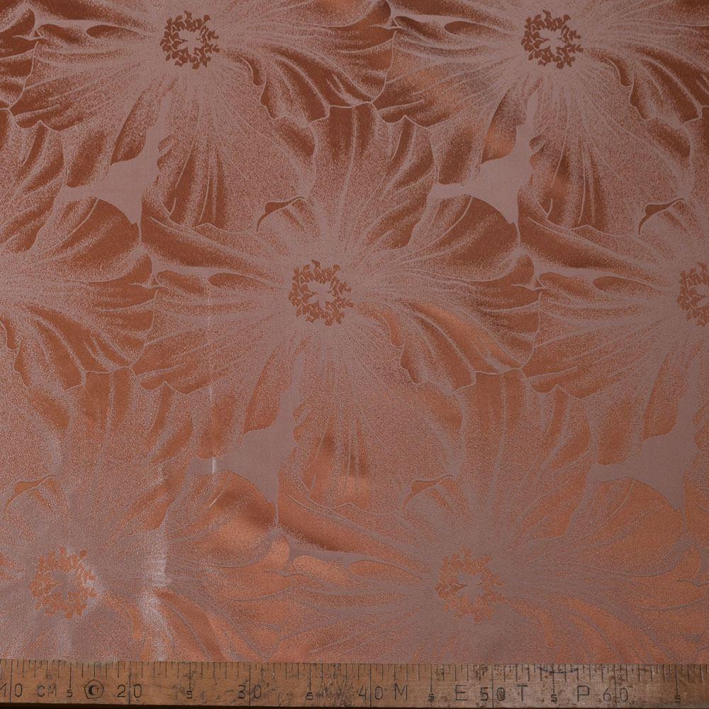 Атлас жакард 2-х-стор. для штор квітка великий рудий, ш.280