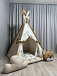 Вігвам для дітей Ведмежа на хмаринці БОНБОН з Корзиною Повний комплект, дитяча палатка, вігвам для дівчинки, вігвам для хлопчика, фото 4