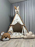 Вігвам для дітей Ведмежа на хмаринці БОНБОН з Корзиною Повний комплект, дитяча палатка, вігвам для дівчинки, вігвам для хлопчика, фото 6