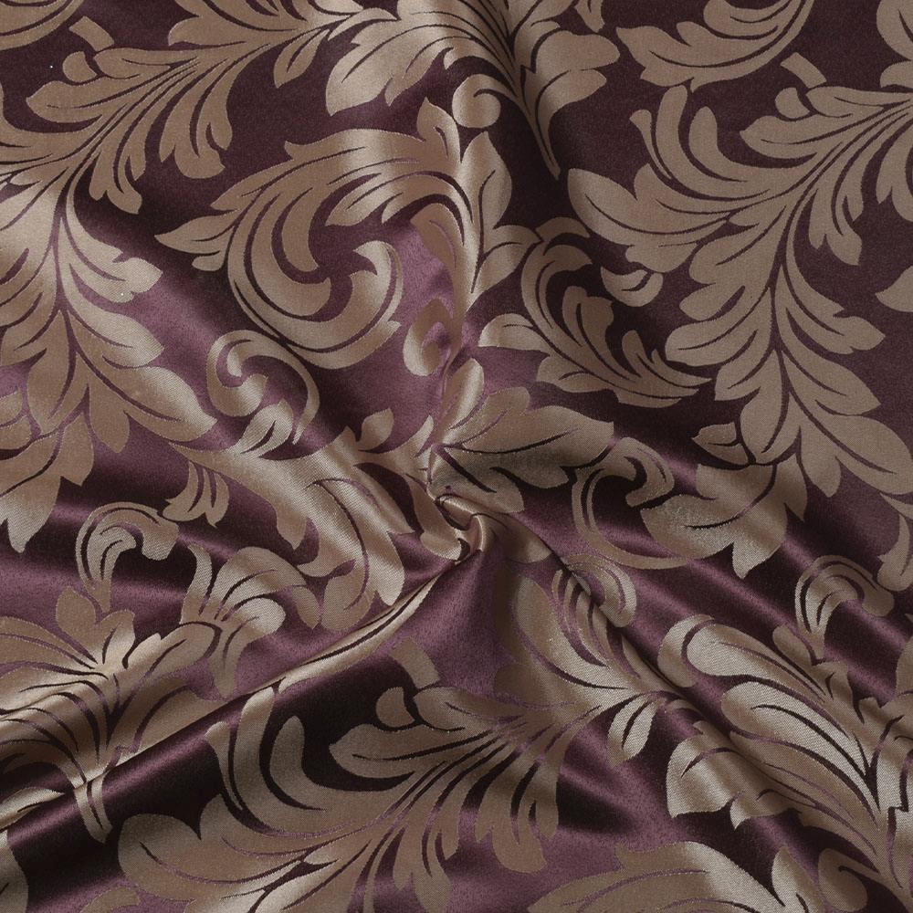 Атлас жакард 2-х-стор. для штор листя аканта бузково-золотистий, ш.280