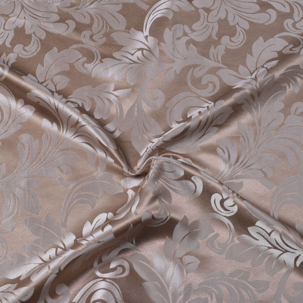 Атлас жакард 2-х-стор. для штор листя аканта молочно-шоколадний, ш.280