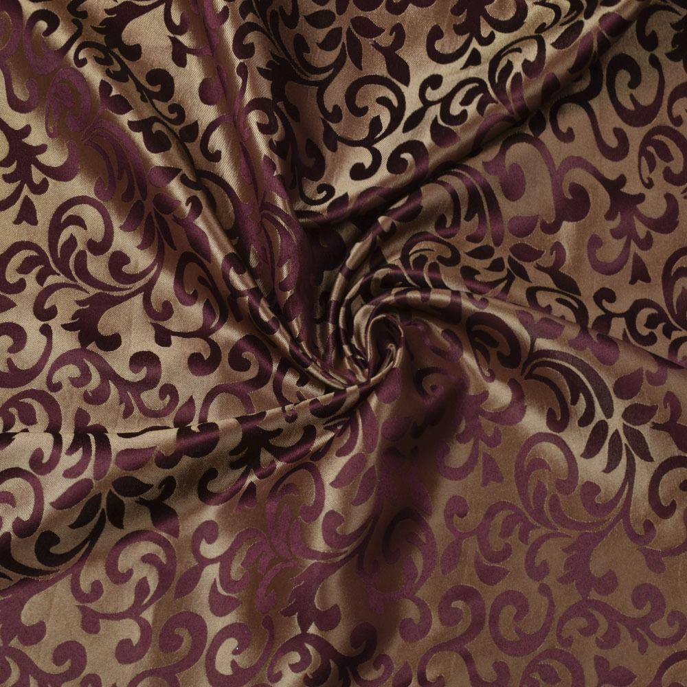 Атлас жакард 2-х-стор. для штор іспанський дворик невеликий бордовий темний, ш.280