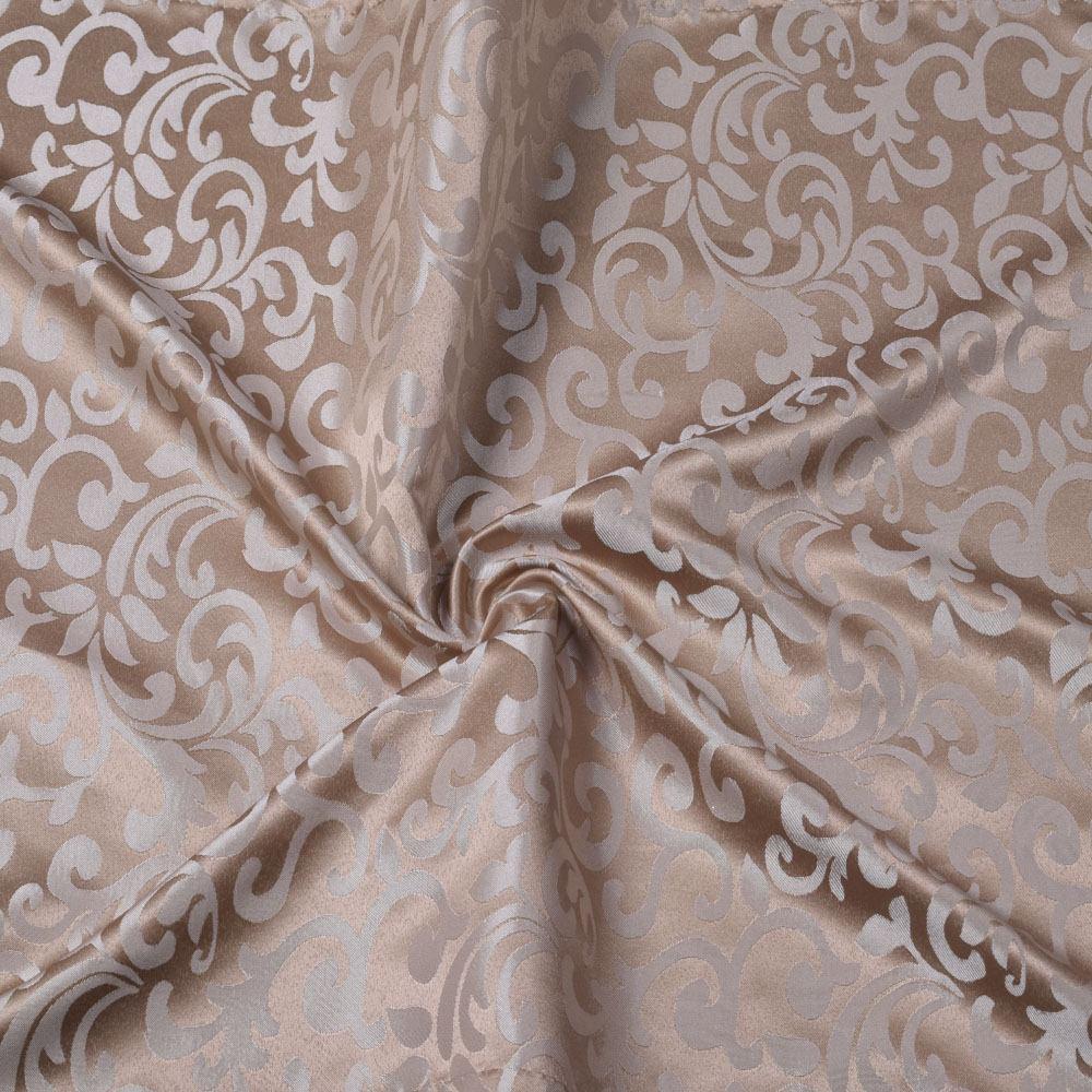 Атлас жакард 2-х-стор. для штор іспанський дворик невеликий молочно-шоколадний, ш.280