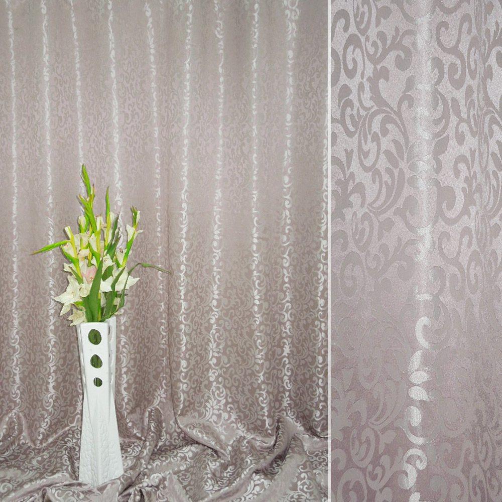 Атлас жакард 2-х-стор. для штор іспанський дворик невеликий бузковий світлий, ш.270