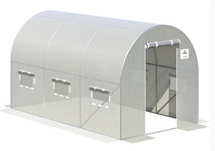 Теплиця садова, парник Польща 2.5x4x2 м 3 секції біла 10м2 (001383)