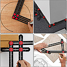 Кутова лінійка будівельна для плитки на 6 колін / Лінійка для вимірювання кутів / Шаблометр / Лінійка шаблон, фото 6