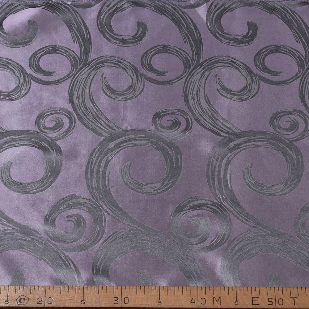 Атлас жакард 2-х-стор. для штор завитки бузково-сірий, ш.280