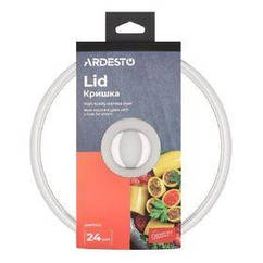 Кришка Ardesto Gemini, 24 см, скло, неіржавка сталь (AR0724G)