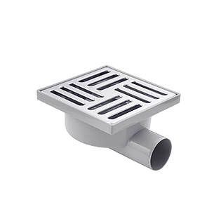 Трап ANIplast з горизонтальним випуском 50 мм, з неіржавкою решіткою 15х15 см TA5112EU, фото 1