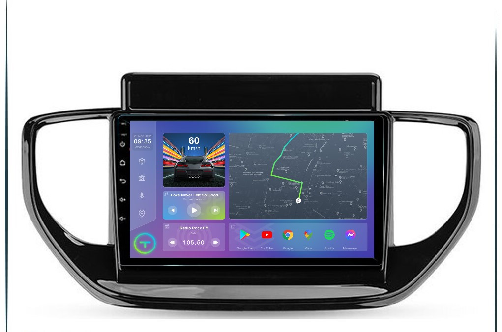 Штатна магнітола Qline CAMR-9232 Hyundai Accent/Verna 2021+ 2/32Gb 8core 4G Carplay DSP