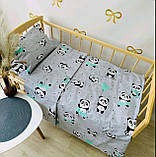 Комплект постільної білизни Qvatro Gold в дитяче ліжечко 120*60 см наволочка підковдра простирадло, фото 5