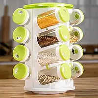 Органайзер кухонный для специй Spice Rack 16в1 вращающийся корпус Салатовый