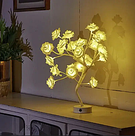 Светильник дерево Бонсай Розы ночник USB Bonsai Rose LED Tree light H20in с таймером