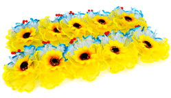 Бантики патротичні із соняшником, ЦІНА ЗА УП. 10 ШТ, в пак. 38*19см, фото 1