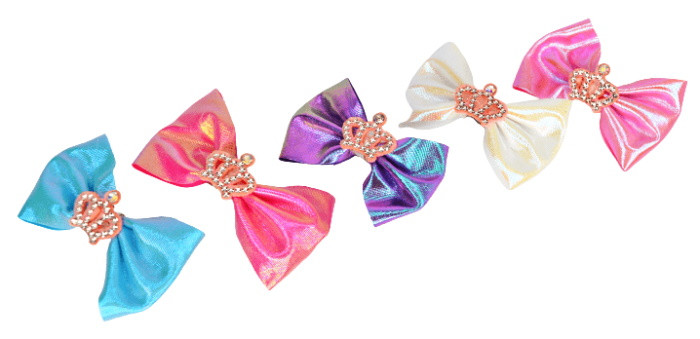 Затискач для волосся бант з короною, ЦІНА ЗА ПЛАНШ 20ШТ, 48*9см, фото 1