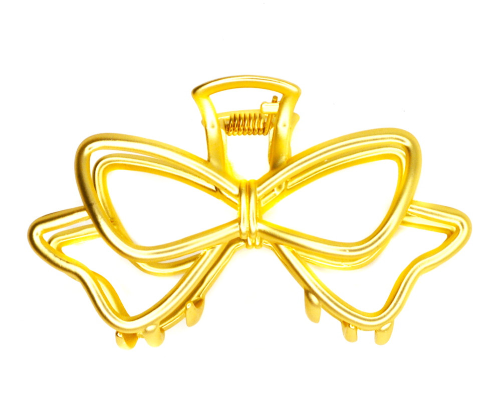 Краб для волосся "Бант"
матовий золотистий, ЦІНА ЗА 1ШТ, в пак. 12 * 6 см, фото 1