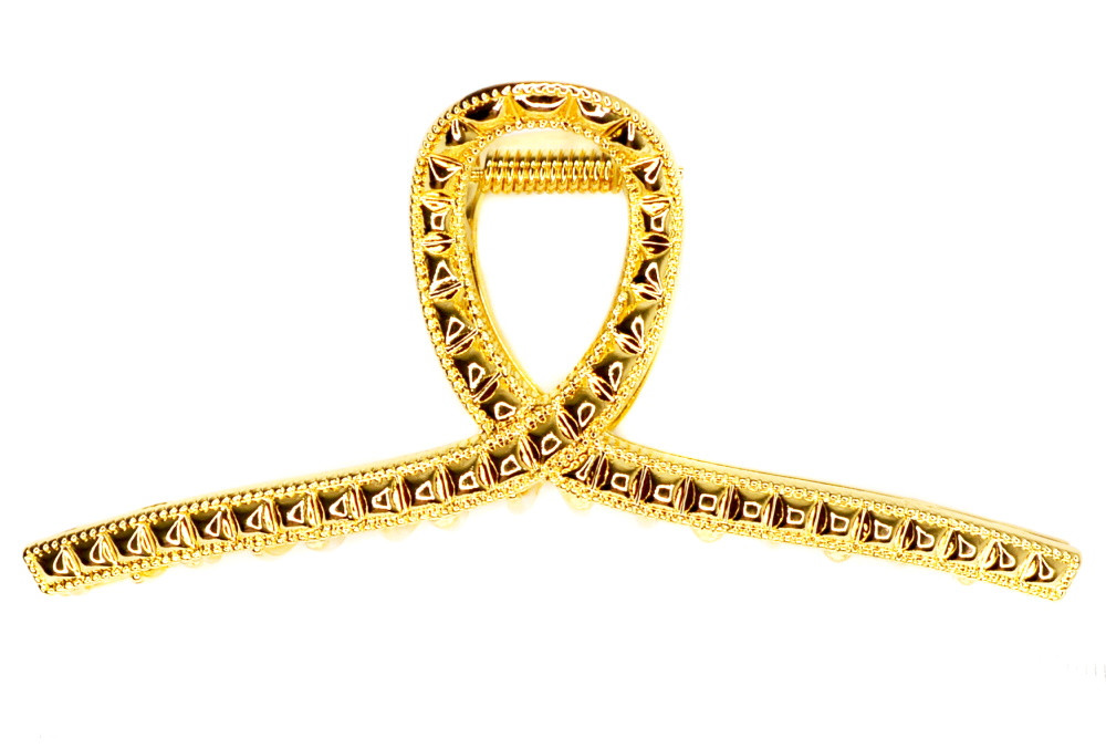 Краб для волосся металева петля-1, ЦІНА ЗА 1ШТ, у пак. 12 * 6 см, фото 1