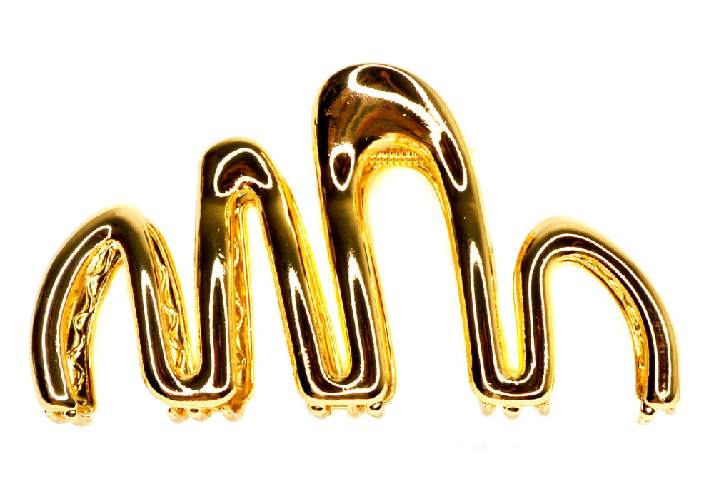 Краб для волосся металева хвиля-2, ЦІНА ЗА 1ШТ, в пак. 15*8см, фото 1