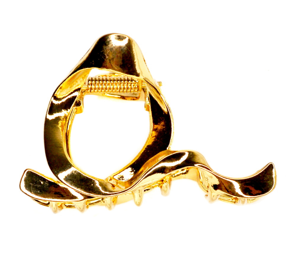 Краб для волосся металевий завиток золотавий, ЦІНА ЗА 1ШТ, в пак. 12 * 6 см, фото 1