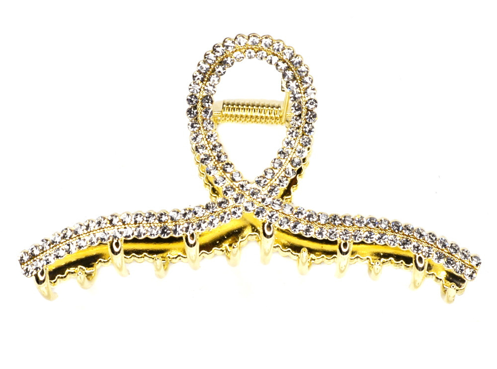 Краб для волосся петля в каміннях-1, ЦІНА ЗА 1ШТ, в пак. 12 * 6 см, фото 1