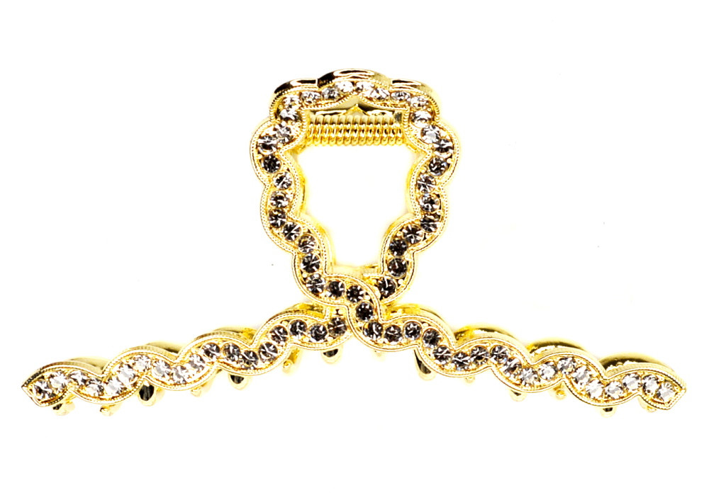 Краб для волосся петля хвиля з камінням, ЦІНА ЗА 1ШТ, в пак. 12 * 6 см, фото 1