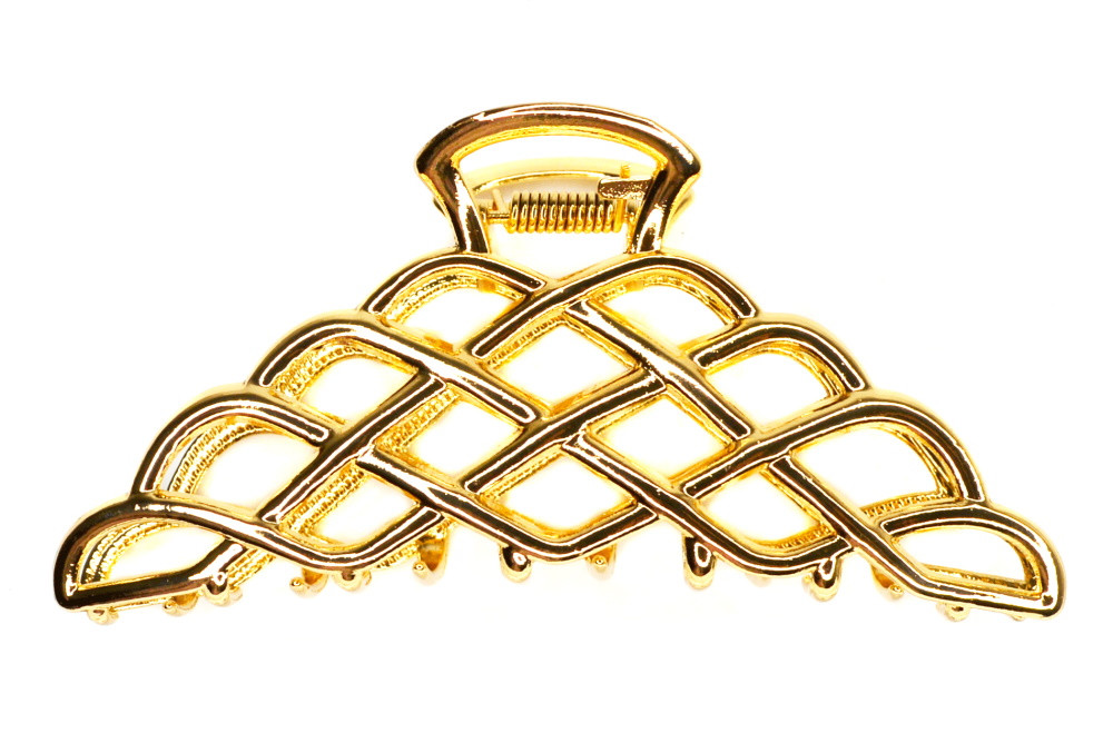 Краб для волосся плетіння золотисте,  ЦІНА ЗА 1ШТ, в пак. 12 * 6 см, фото 1