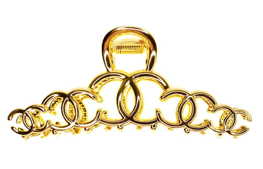 Краб для волосся Шаленька золотиста, ЦІНА ЗА 1ШТ, в пак. 12 * 6 см, фото 1