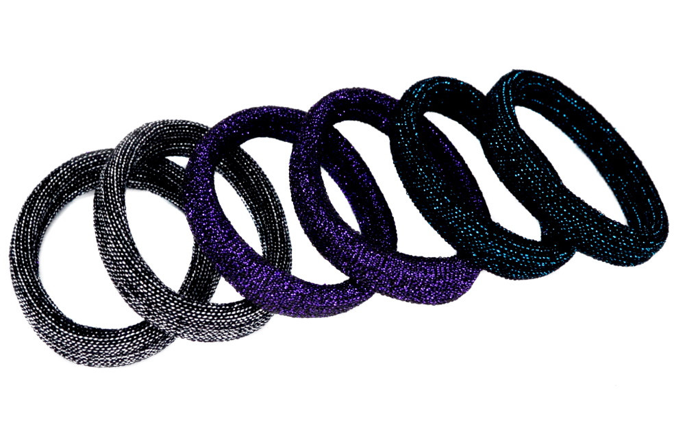 Резинка для волосся з блиском-1, ЦІНА ЗА УП. 50ШТ, в пак. 20*10см, фото 1