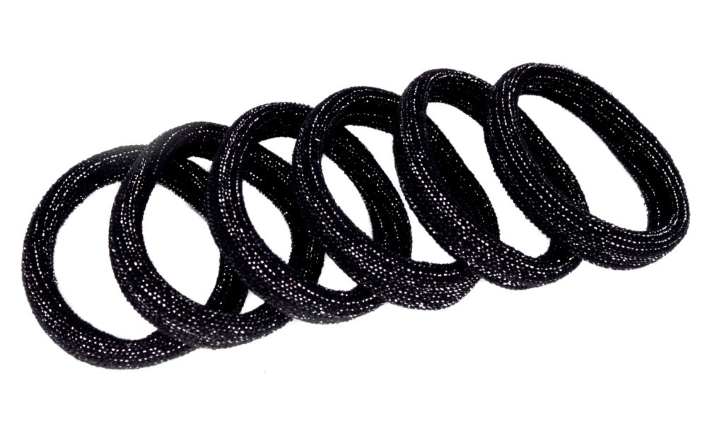 Резинка для волосся з блиском-2, ЦІНА ЗА УП. 50ШТ, в пак. 20*10см, фото 1