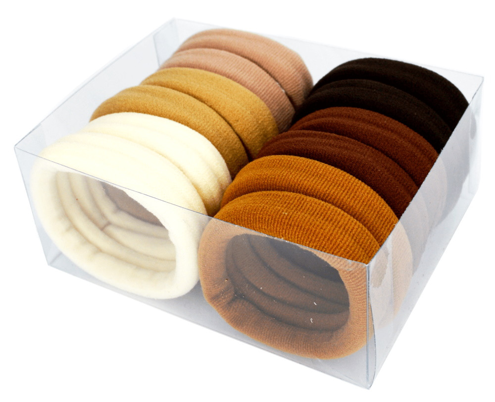 Гумка для волосся коричневий бокс, ЦИНА ЗА ПЗ. 12ШТ, в кор. 13*10*5см, фото 1