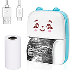 Портативний міні принтер + Подарунок Самоклеючий папір для міні принтера 5шт / Кишеньковий термопринтер, фото 2