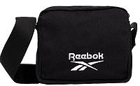 Маленькая коттоновая сумка на плечо Reebok Classic черная Adver Коттонова нагрудна сумка, слінг Reebok Classic