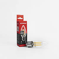 Светодиодная филаментная лампа ETRON Filament C37 10W E27 4200K прозрачная