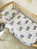Комплект постільної білизни Qvatro Gold в дитяче ліжечко 120*60 см наволочка підковдра простирадло, фото 9