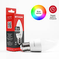 Светодиодная LED лампа ETRON 8W C37 4200K 220V E27 дневной свет