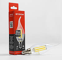 Светодиодная филаментная лампа ETRON Filament Power С37 tailed E14 8W 4200K прозрачная