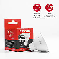 Світлодіодна LED лампа ETRON 5W MR16 4200K 220V GU5.3 денне світло