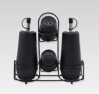 Керамічний набір для спецій і пляшечки для олії Maestro MR-20002-04S настільний набір баночок Чорний