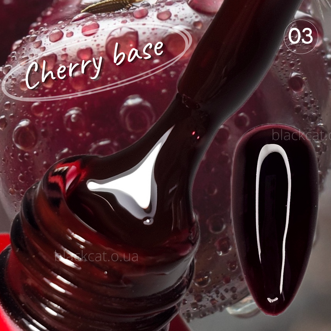 Вишнева кольорова каучукова база CHERRY Color Rubber Base Global Fashion 15 мл №03