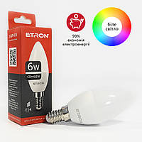 Светодиодная LED лампа ETRON 6W C37 4200K 220V E14 дневной свет
