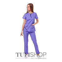 Медицинский костюм Турин женский короткий рукав сиреневый, темно-фиолетовый