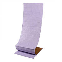 Панель самоклеюча 3d (3д) декоративна самоклейка м'яка гнучка пвх для стін в рулоні шпалера під світло-фіолетову цеглу