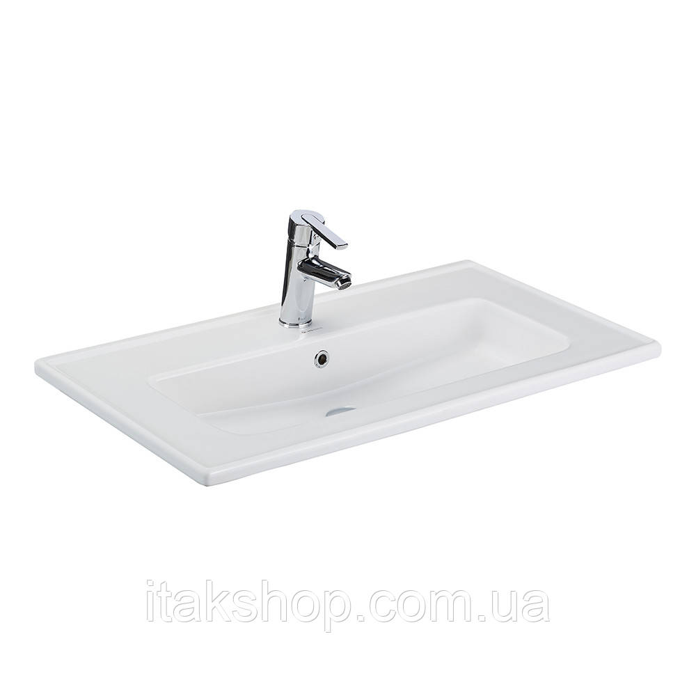 Врізний умивальник EGE Vitrifiye Lagina 800x150x450мм (35831) Білий, фото 1