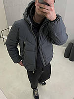 Куртка чоловіча демісезонна графіт Mild куртка осінь весна сіра з капюшоном