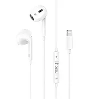 Наушники проводные HOCO Lightning crystal earphones with mic M1 Max white
