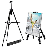 Мольберт-трансформер підставка для малювання алюмінієва 3 в 1 з чохлом-сумкою для перенесення, фото 10